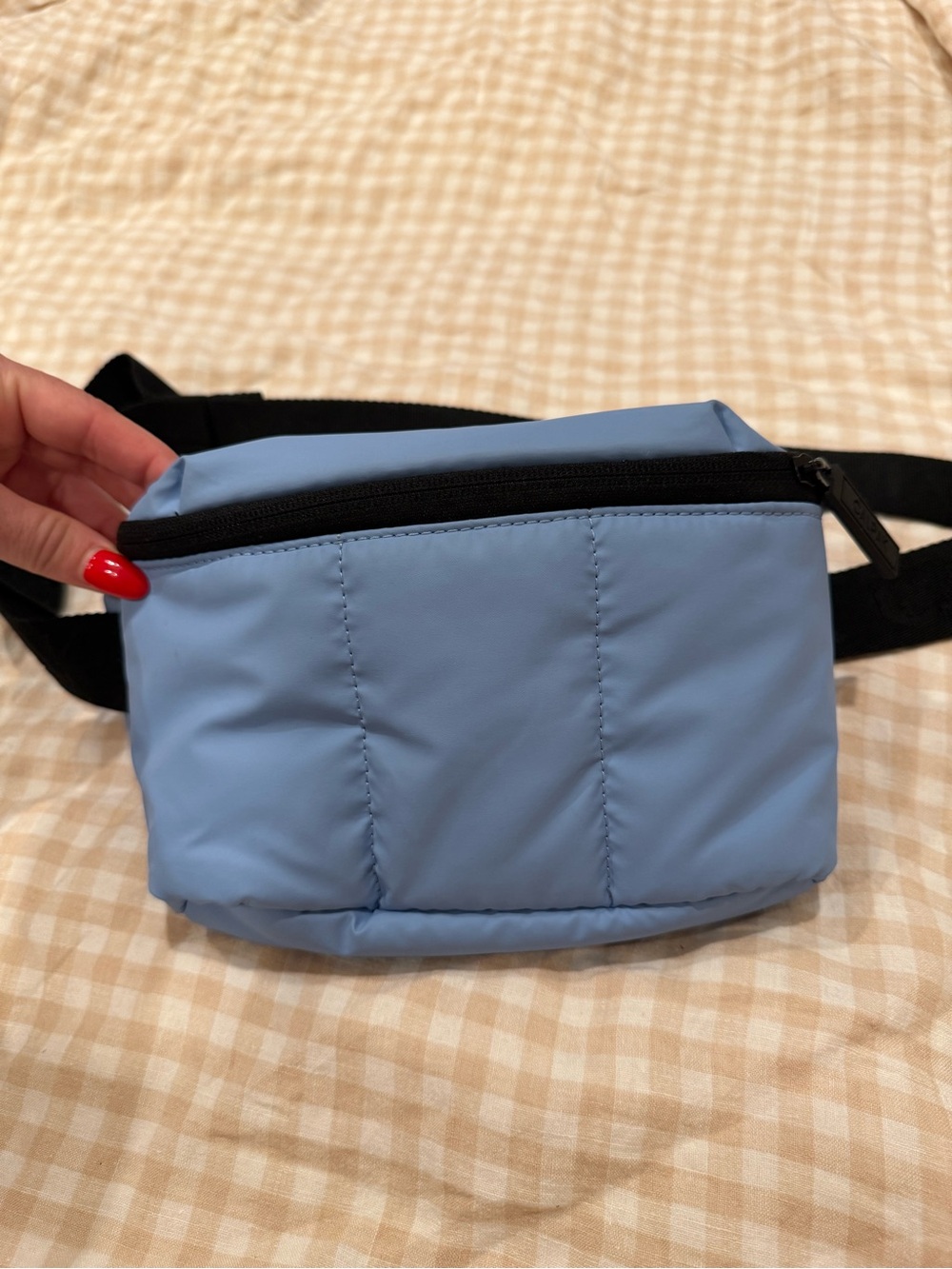 Calpak Light Blue Quilted Belt Bag